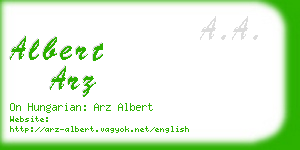 albert arz business card